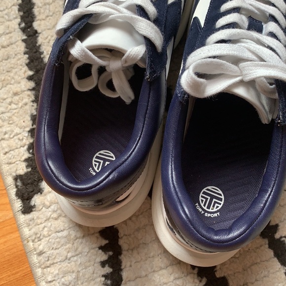 Tory Burch Sport Tennis Sneakers Blue White Shoes - Picture 9 of 10